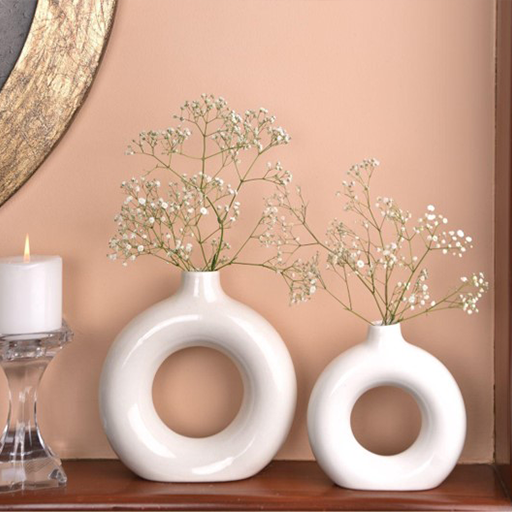 White Donut Vases