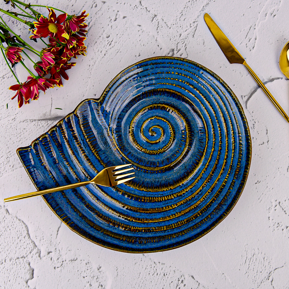 Spiral Blue Platter