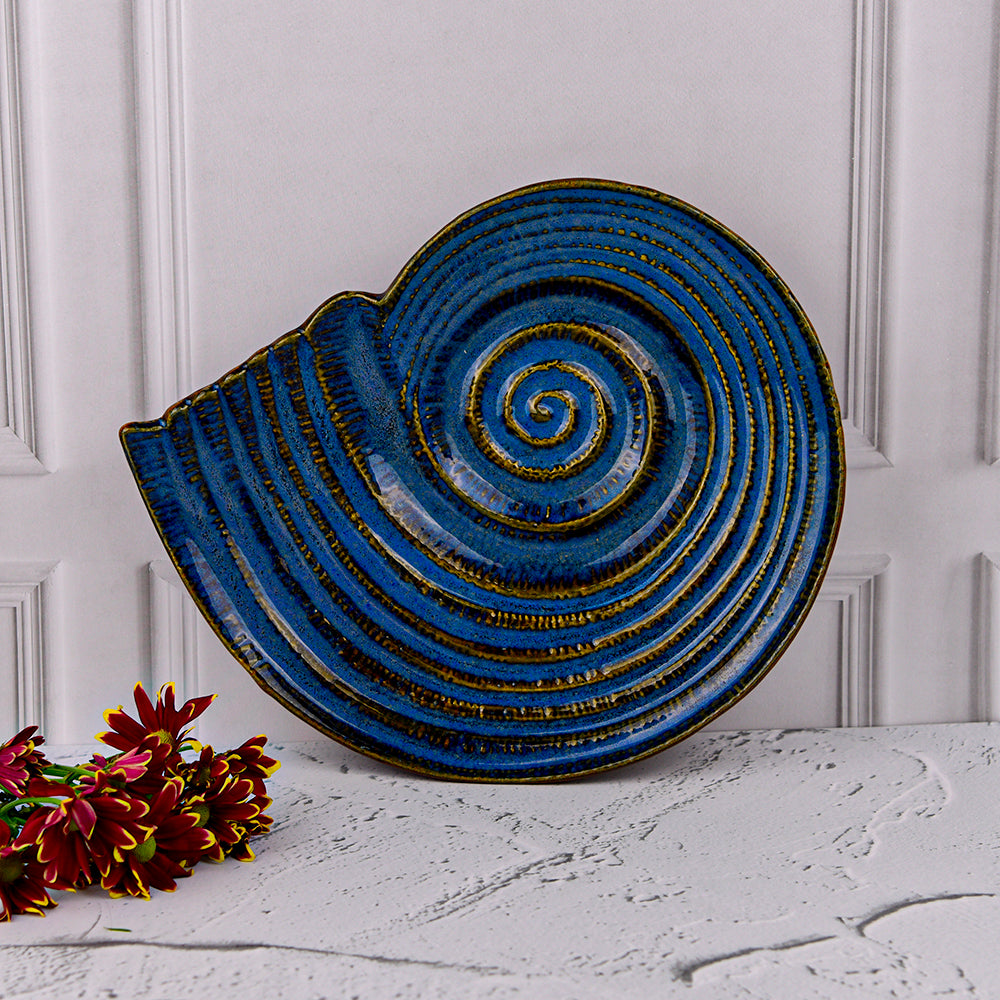 Spiral Blue Platter