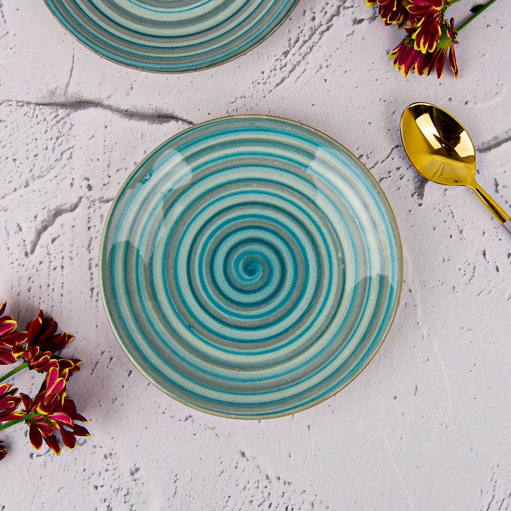 Sea Blue Snack Plates