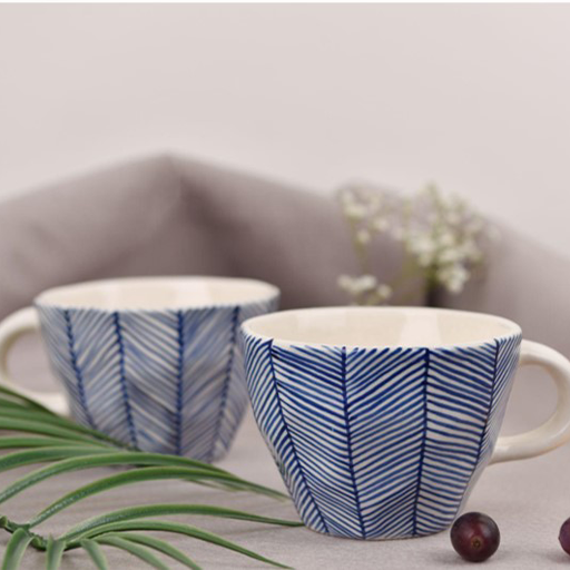 Blue Weaved Mugs