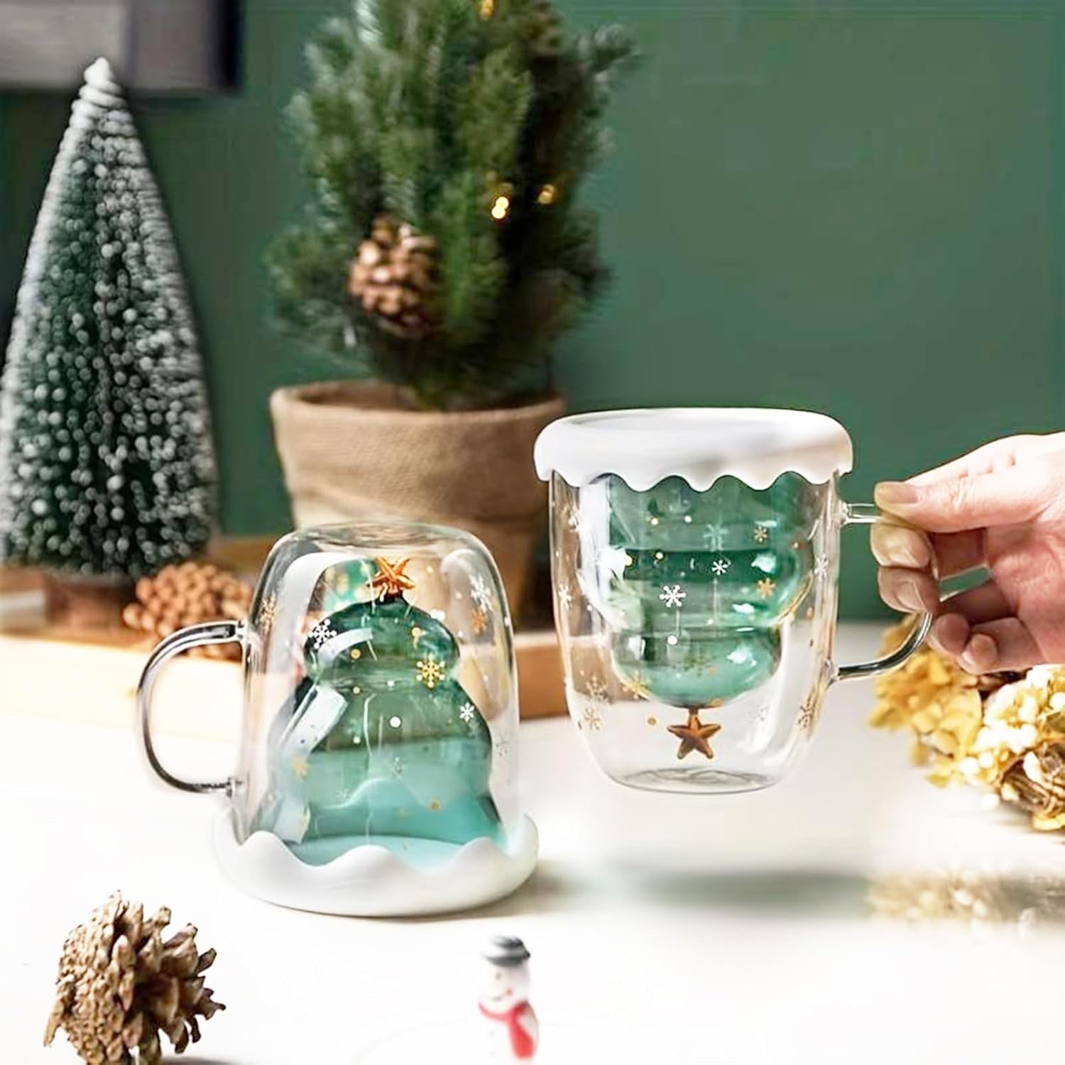 Double Walled Christmas Mugs