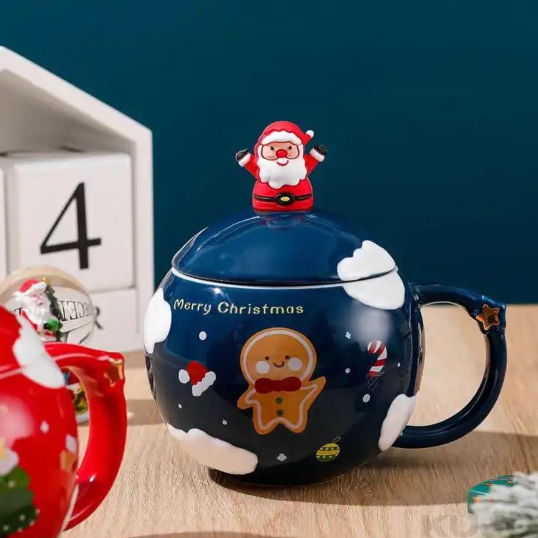 Round Christmas Mugs