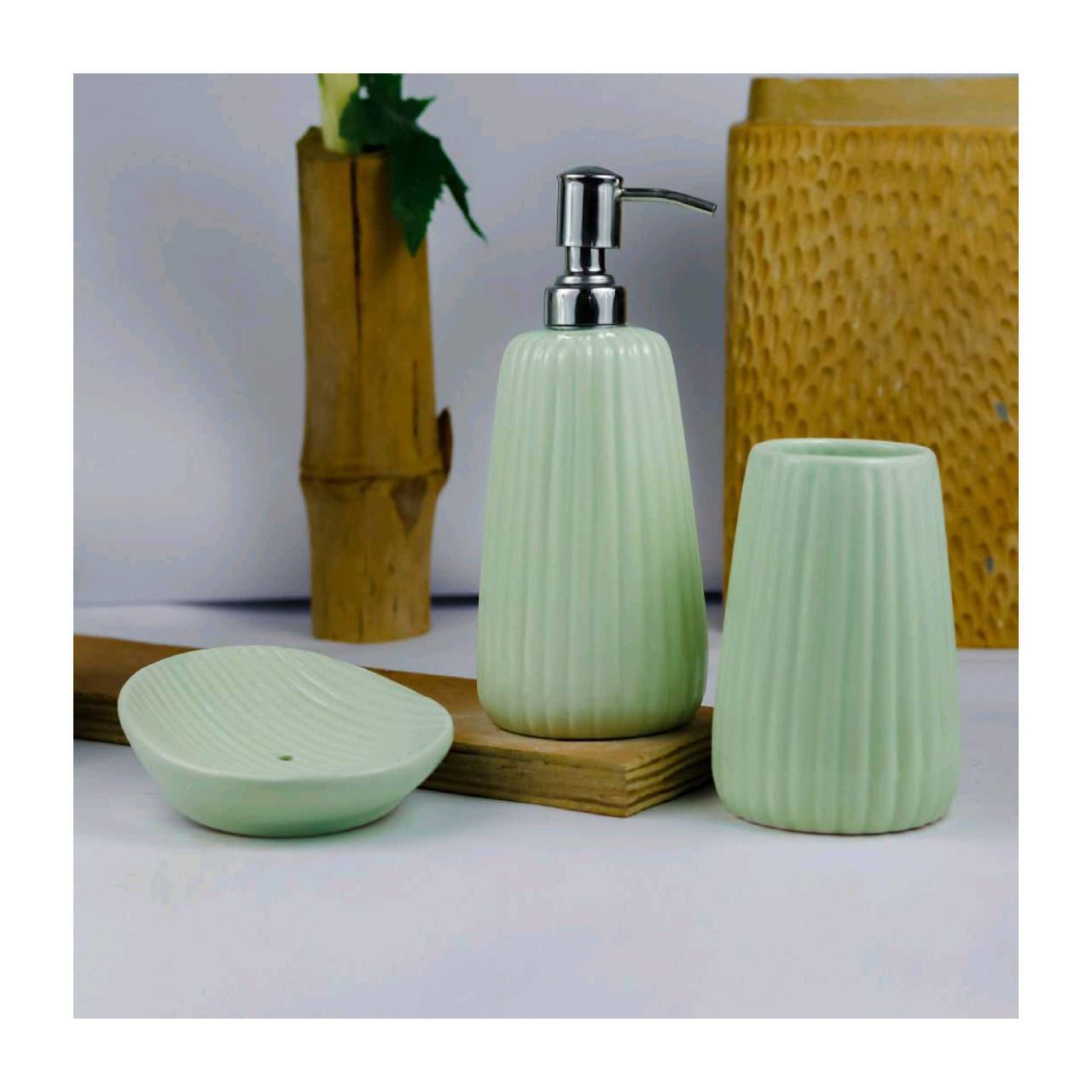 Fluted Jade Bath Sets