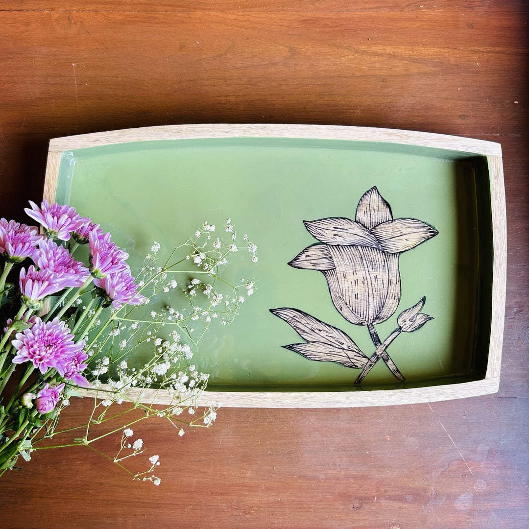 Hand Painted Wooden Tray